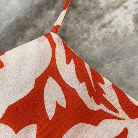 🍊Michael Kors Orange Flower Ruffle Top - Picture 11 of 12